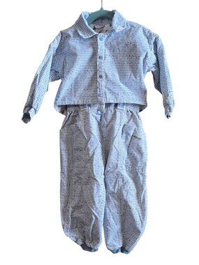 Absorba Baby Blue Checked Suspender Outfit With Jacket Adorableness Overload